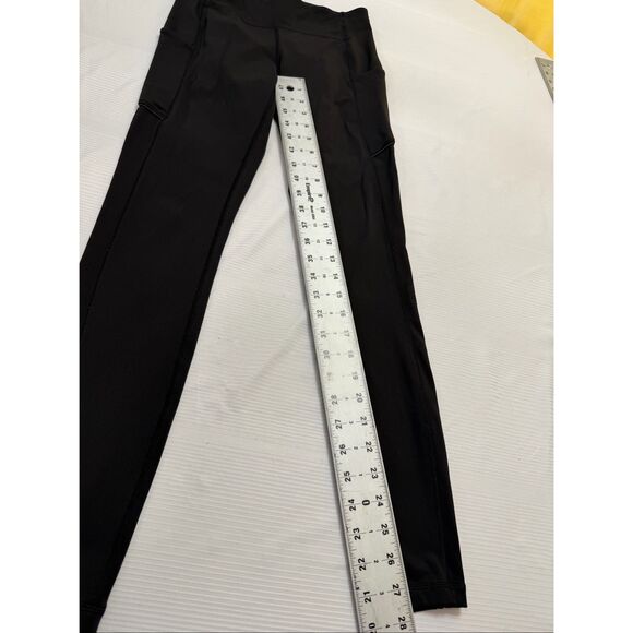 Lululemon Leggings Womens 6 Speed Up Crop Running Black Side Pockets Reflective - Picture 6 of 11